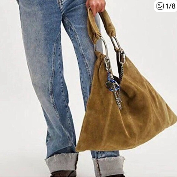 Free People Handbags - NWT Free People Bobby Slouchy Suede Hobo Shoulder Bag in Sand